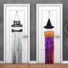 Halloween Eyecatching Wooden Sign With Rainy Tassels Featuring Bats Witches And Skeletons Decor For