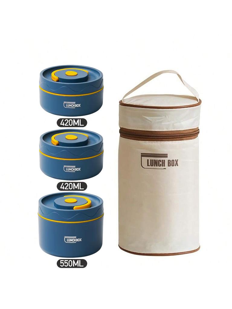 3pcs microwave portable insulated food container lunch box stainless steel bento box insulated leak proof lunch bag set