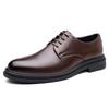 Pointed Leather Shoes Men's Trendy Business Wedding Dress Casual Korean Version Rubber Foot Lace-up New Large Size