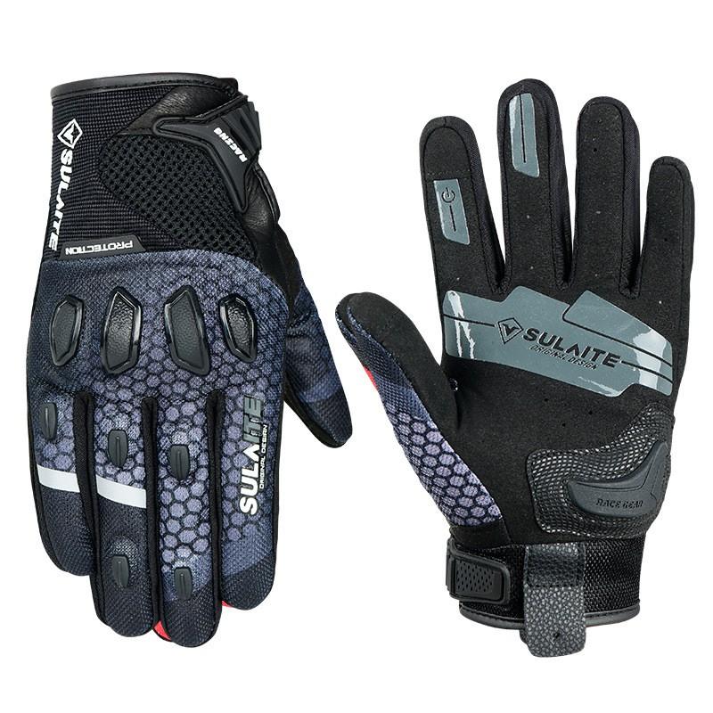 Motorcycle Riding Gloves Breathable Mesh Anti-Slip Impact Protection Touchscreen Compatible Men Women Medium