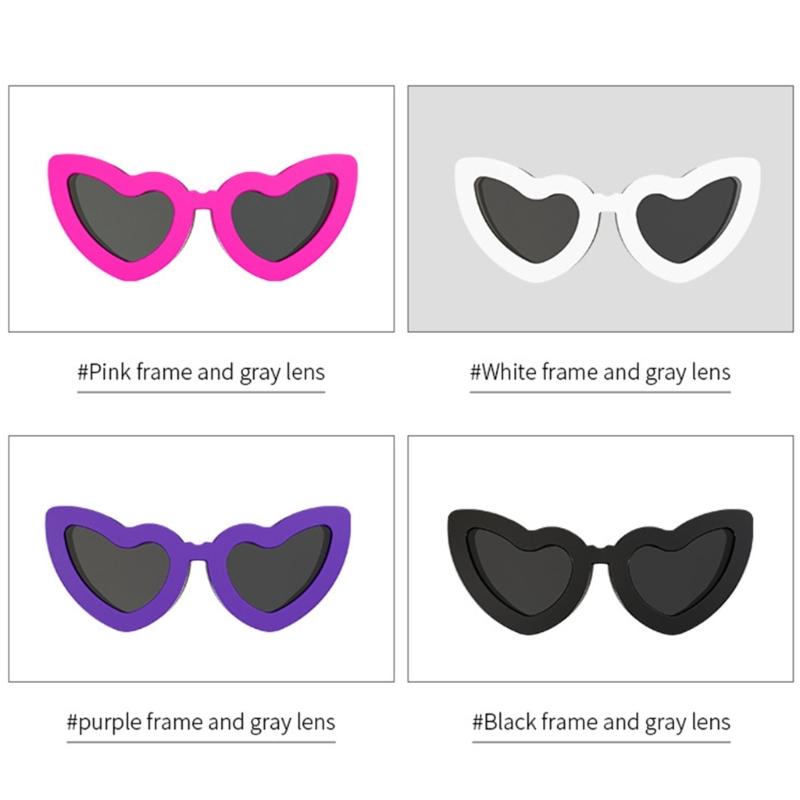 Cute Heart Design Dog Sunglasses PC Lens Wind Sand Dust Proof Protective Eyewears For Pet Walking Running
