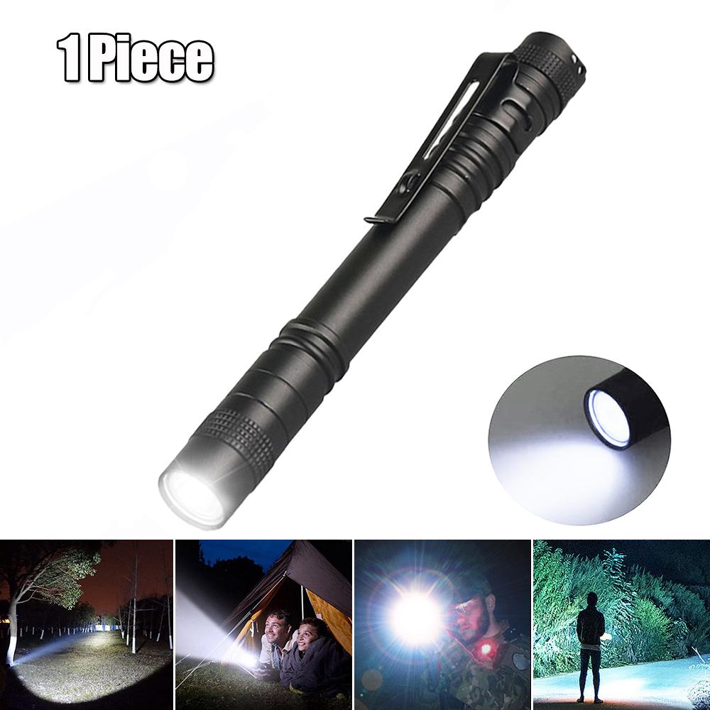1-5PCS Mini LED Light Penlight Flashlight White/Purple Torch Pen Light with Clip Torch Lamp Batteries Not Included