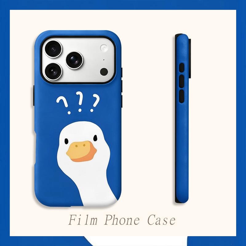 Funny Confused Clueless Duck Question Graphic Art Print Film Aesthetic Protective Shockproof Bumper Phone Case Cover For iPhone 14 15 16 Pro Max Plus