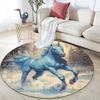 Snowflake Unicorn,Round Area Rug,Carpet Rug for Living Room Bedroom Sofa Playroom Decor,Non-slip Floor Mat