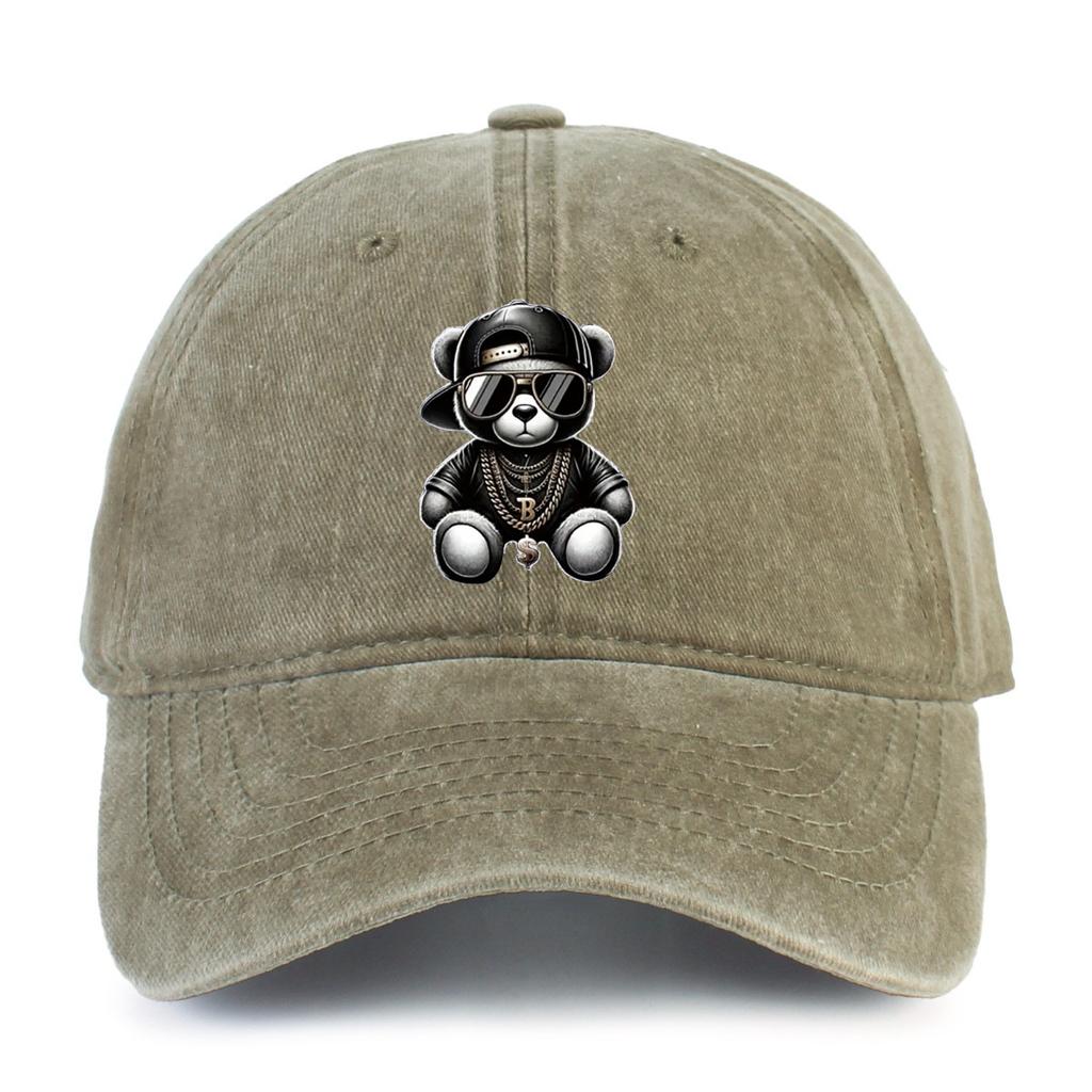 Cartoon Sunglasses Bear Cartoon Hat Printed Baseball Cap Men's and Women's Soft Top Duck Hat Tongue Adjustable Sunshade Hat