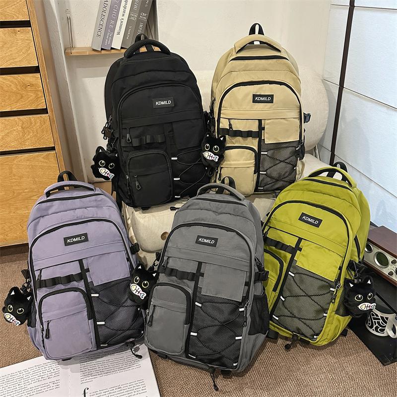 Fashion Backpack for Men & Women – Large Capacity School Bag with Multiple Pockets & Water Bottle Holder – Perfect for Daily Use