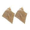 Silver Needle Irregular Triangle Sequin Dangle Earrings – Exaggerated Design Fashion Jewelry