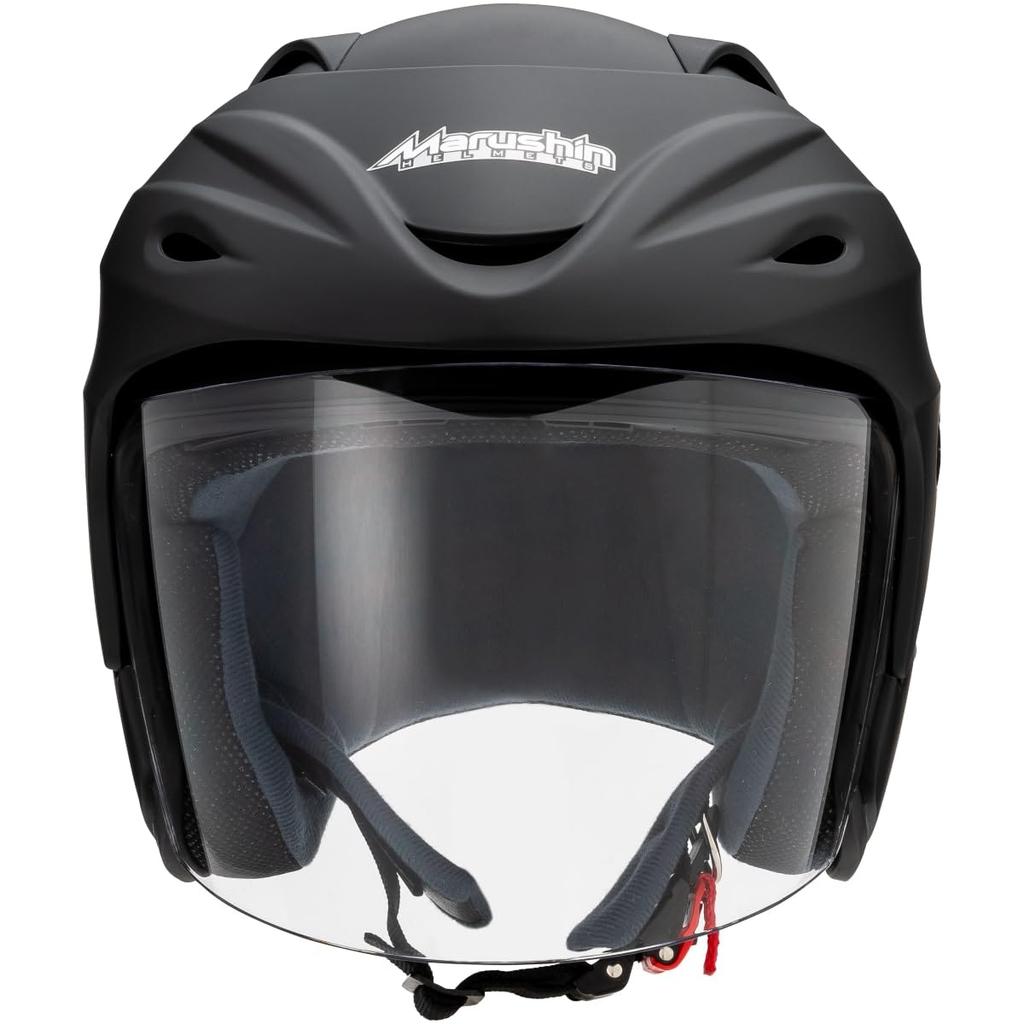 Marushin Jet Motorcycle Matte One Size Fits Most M-380 Helmet, Black, (57-60cm)