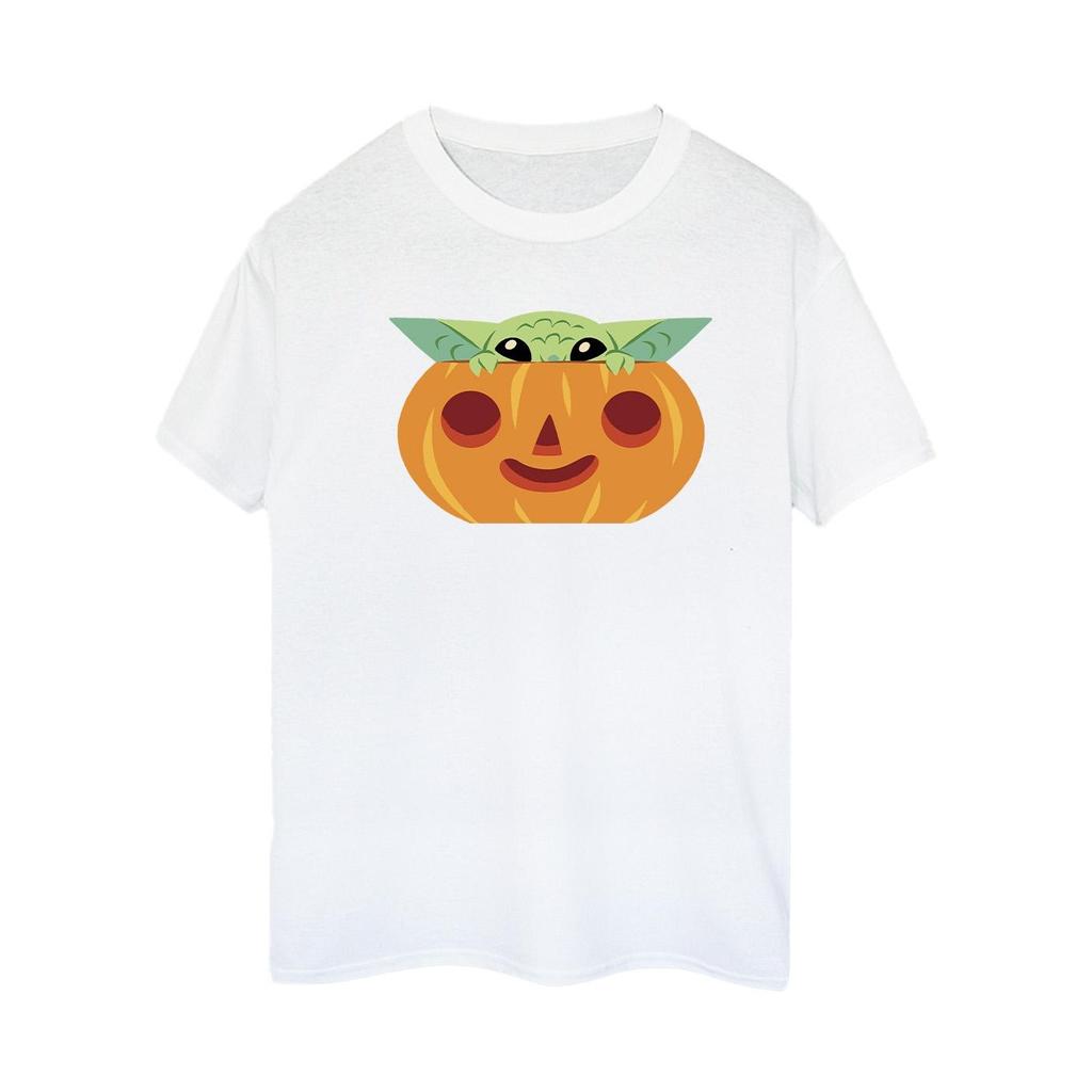 Star Wars Womens/Ladies Grogu Pumpkin Cotton Boyfriend T-Shirt