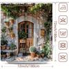Rustic Village Door with Flowers Shower Curtain for Bathroom Decor, Perfect for Adding Charm and Style