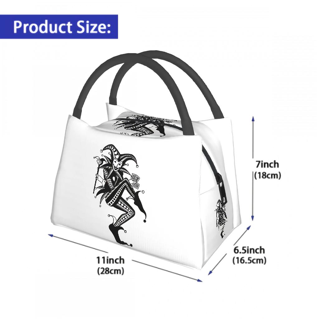 Joker Holding Playing Cards Lunch Bags The Trump Of Poker Lunch Box for School Outdoor Picnic Work