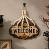 Halloween Wooden Door Number Dark Retro WELCOME Door Hanging In the Entrance Decoration Pendant the Longest Side Is 20cm