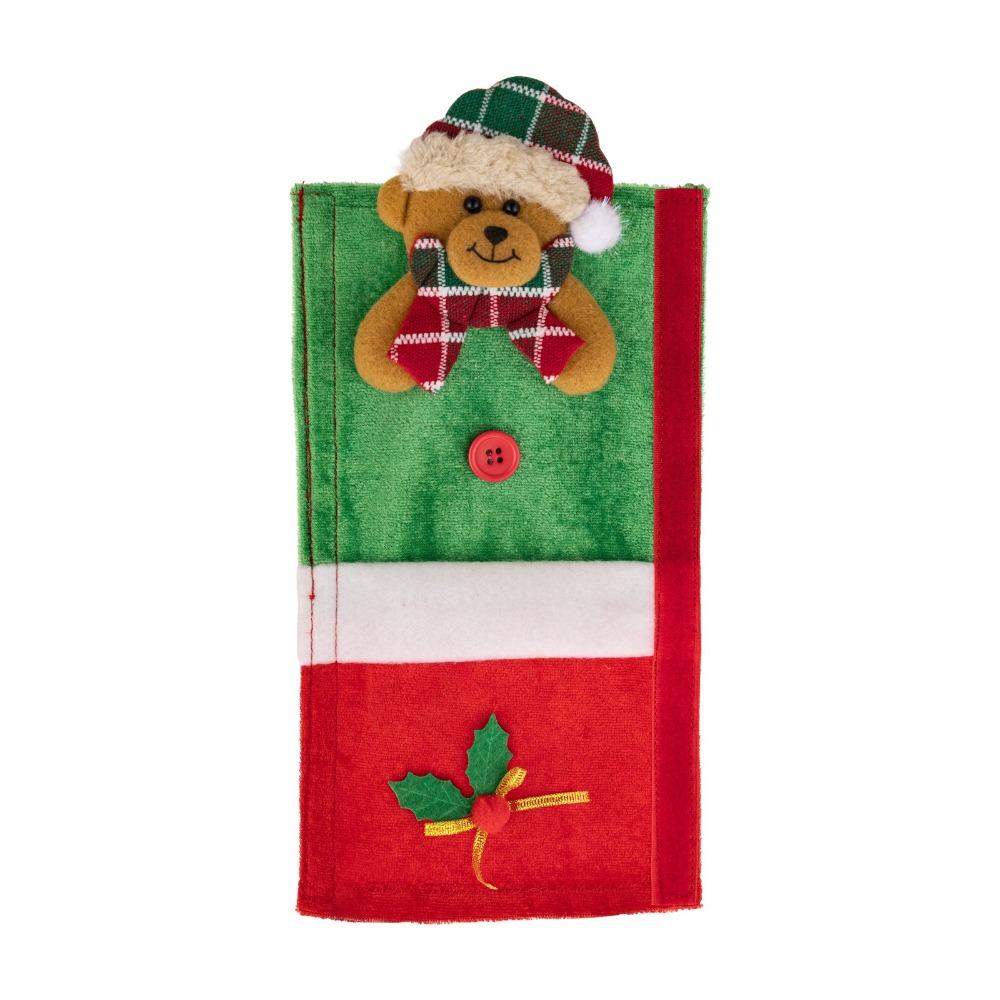 Christmas Theme Christmas Fridge Handle Covers Santa Snowman Reindeer Anti-Static Refrigerator Door Handle Protector Detachable