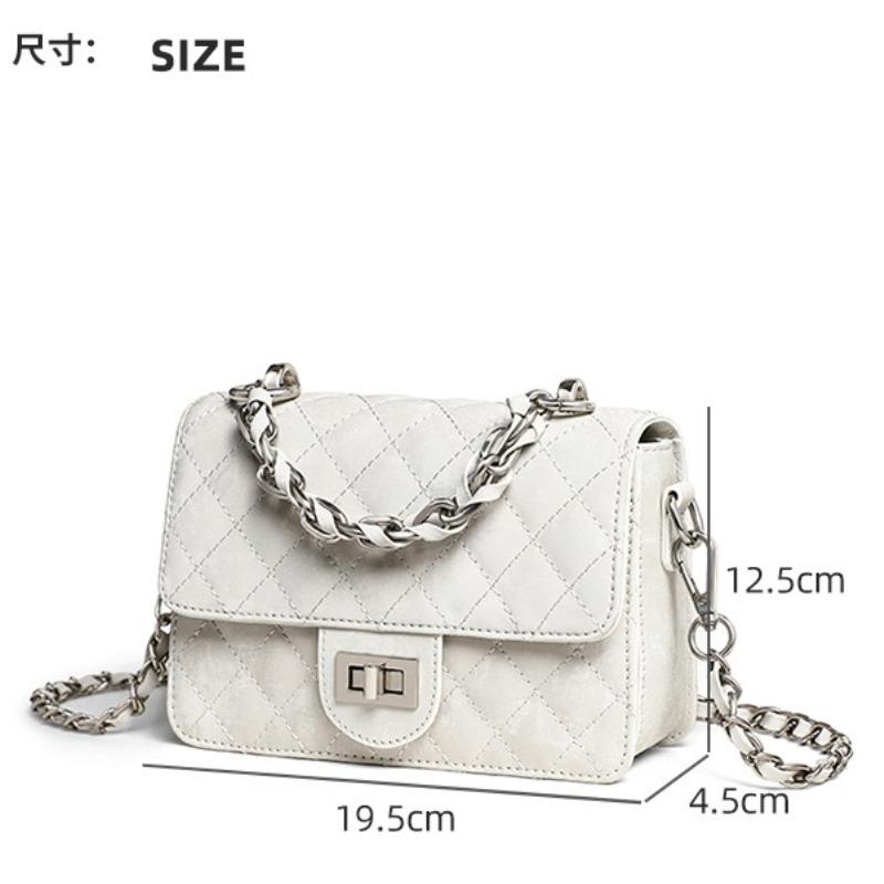 Advanced Diamd Grid Chain Bag, New Women's Crossbody Leather Bag, Vintage Classic Light Luxury Hand-held Crossbody Bag