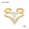 Kenjie Gold-Plated Copper Zircon Women's Adjustable Ring - Stylish Autumn/Winter Design