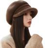 Casquette Hat for Flattering Sun UV Large Wide Adjustable Plain [SUBTRY] Women's Autumn/Winter [Fleece-lined Brim, Windproof, Warm, 360-degree