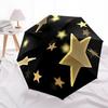 1pc Golden Stars Automatic Folding Umbrella - Portable Collapsible Design, 8-Rib Iron Frame, Durable Fabric Yy251125131