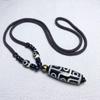 Ethnic Clavicle Necklace with 3, 6, and 9-Eyed Dzi Beads - Unisex Spring/Summer Short Chain