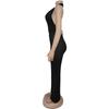 Strappy Deep V Halter Solid Color Jumpsuit - Women's Fashion Europe America Style
