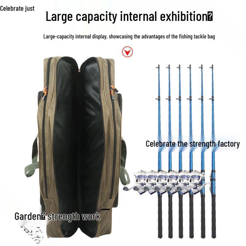 Large Wear-Resistant Fishing Bag, Two or Three Layers, 80-130 cm, Free Shipping