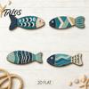 Wall Hanging Decor for Beach House 4Pcs Wooden Fish Decor, 2D Flat Mediterranean Style Ornaments Coastal Nautical Theme Room Accessories Home Bedroom