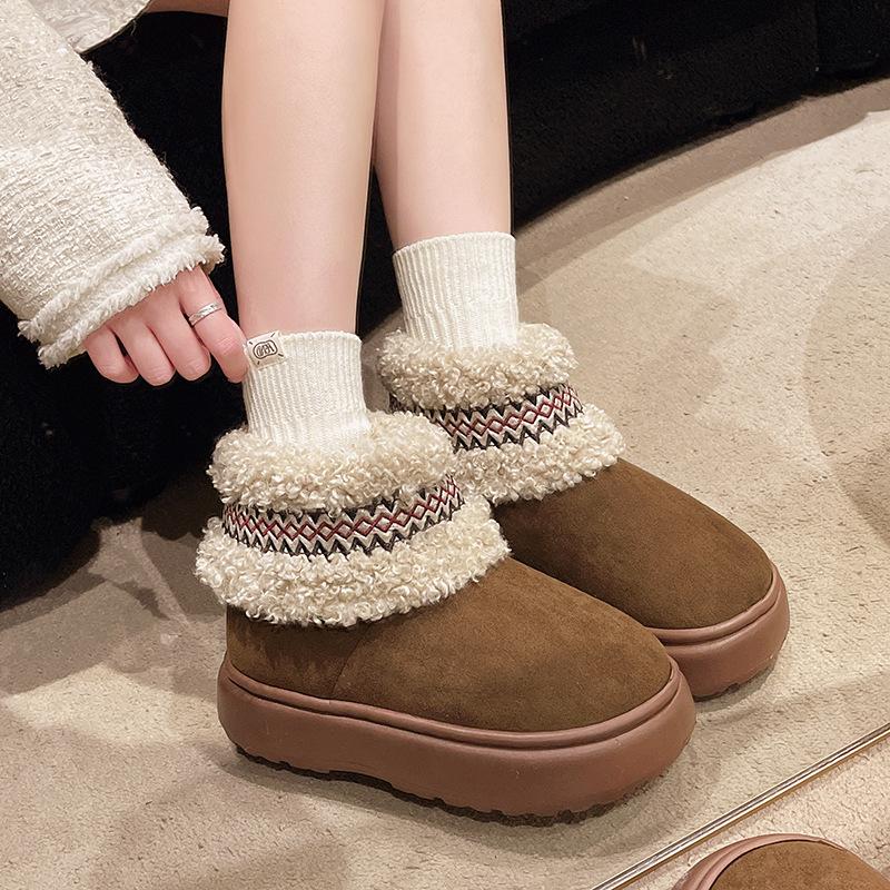 

Женские зимние однотонные зимние ботинки, повседневные короткие ботинки Martin с плоским дном, меховые, флисовые, хлопковые, размеры 36-41 38-39 кофейный