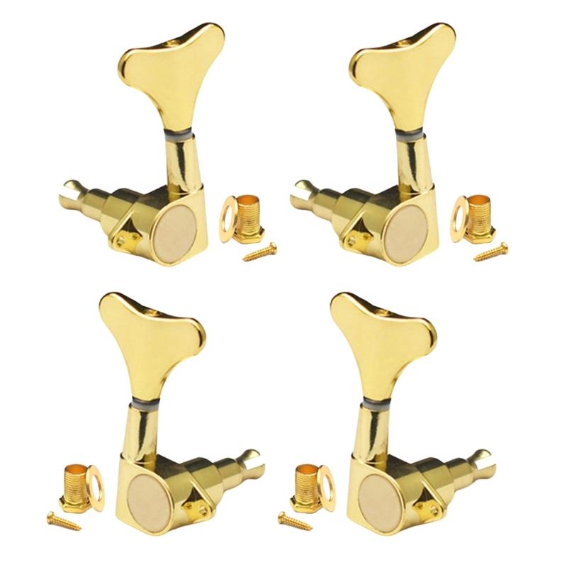 Sealed Bass Guitar Tuning Pegs Fishtail Shaped Button Bass Guitar Machine Head Tuners for Precisions Bass String Tuning