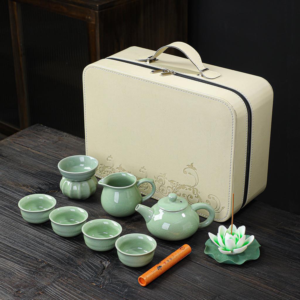 Annual Meeting Practical Business Souvenir High-end Ice Suet Jade Tea Set Company Corporate Event Souvenirs