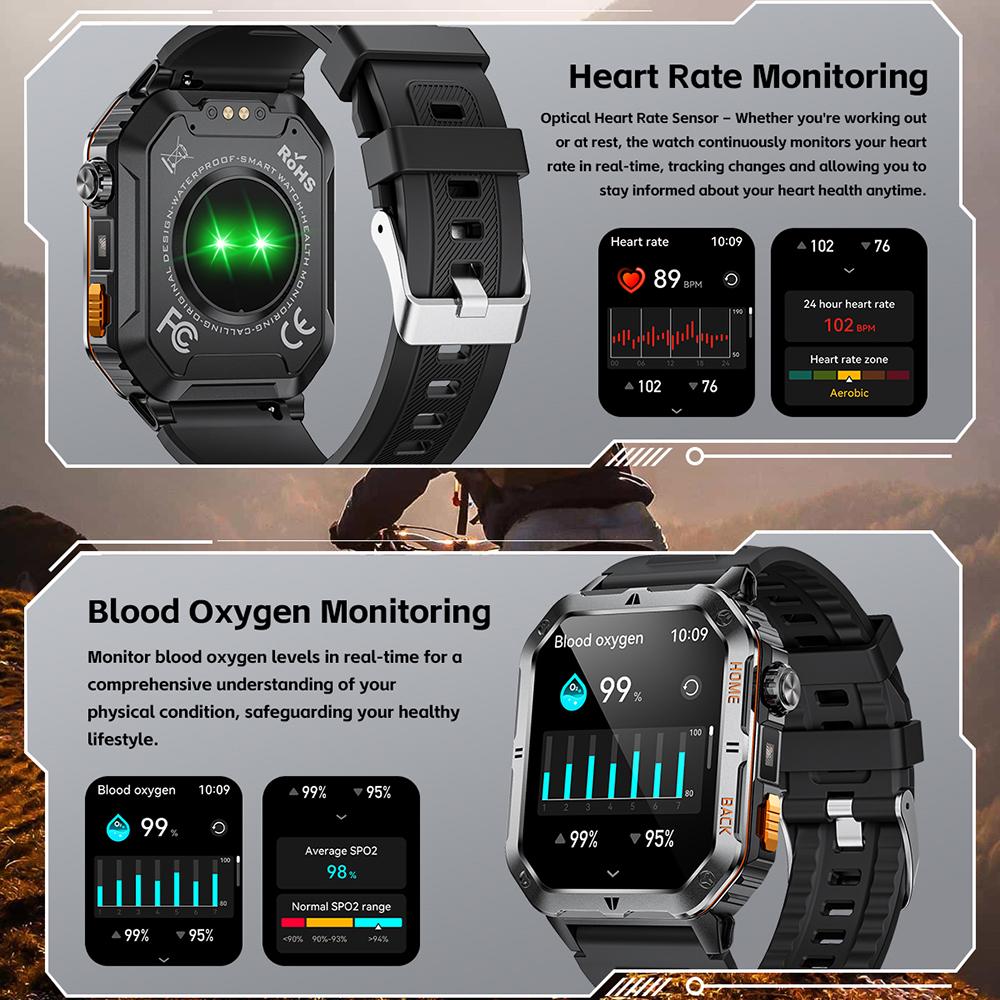 1000mAh Battery Sports Smart Watches for Man New High-End Smartwatch  Android Electronics Clock Watch for IOS Android Phones