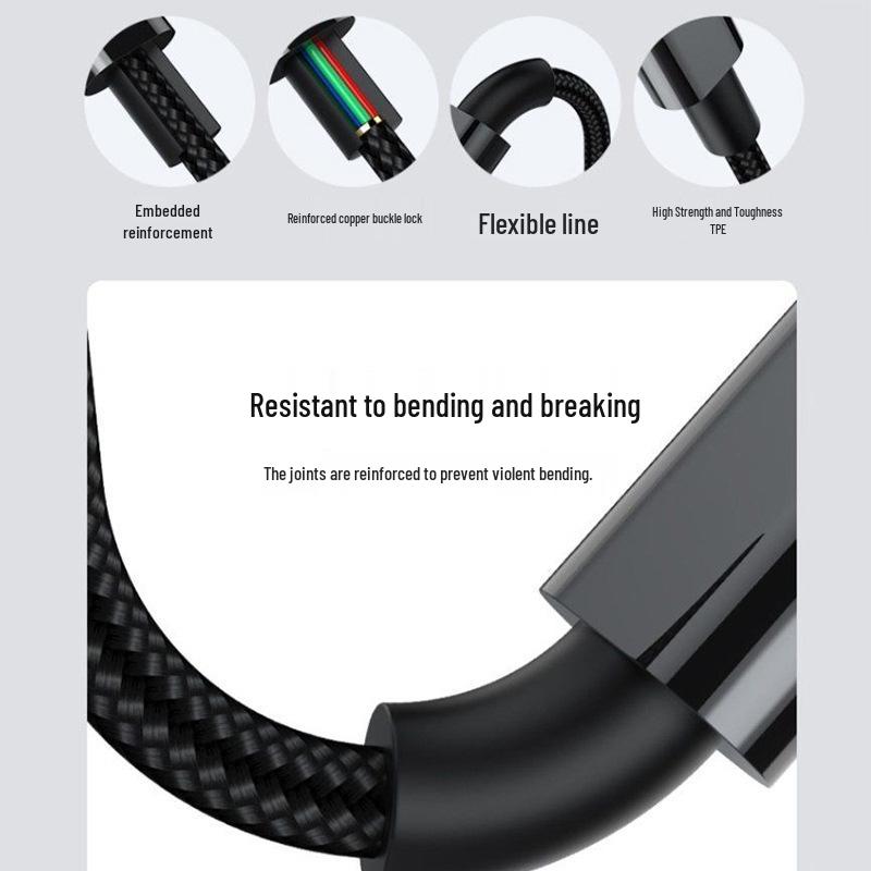 Braided 120W Type-C Fast Charging Cable for Huawei, Vivo, Oppo, Honor