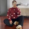 TEMU Europe 2026 Autumn/Winter Mature Style Knitwear: Heart Jacquard Round Neck Loose Sweater