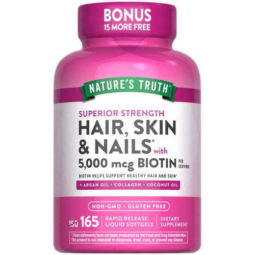 Nature's Truth Superior Strength Hair/Skin/Nails with Argan/Coconut Oil/Collagen, 165 Count by Nature's Truth