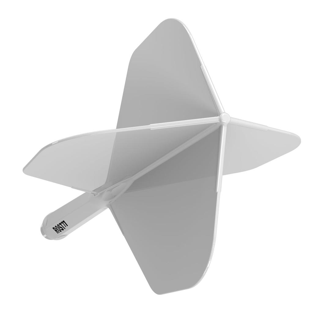 Cuesoul ROST 77 Integrated Big Set of White Black Medium Size Flights, Standard, 3, Flights, Logo, (CS-77-DB2S-M)