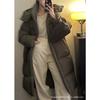 Long down jacket women's knee thickened, winter hooded loose fashion big quilt jacket