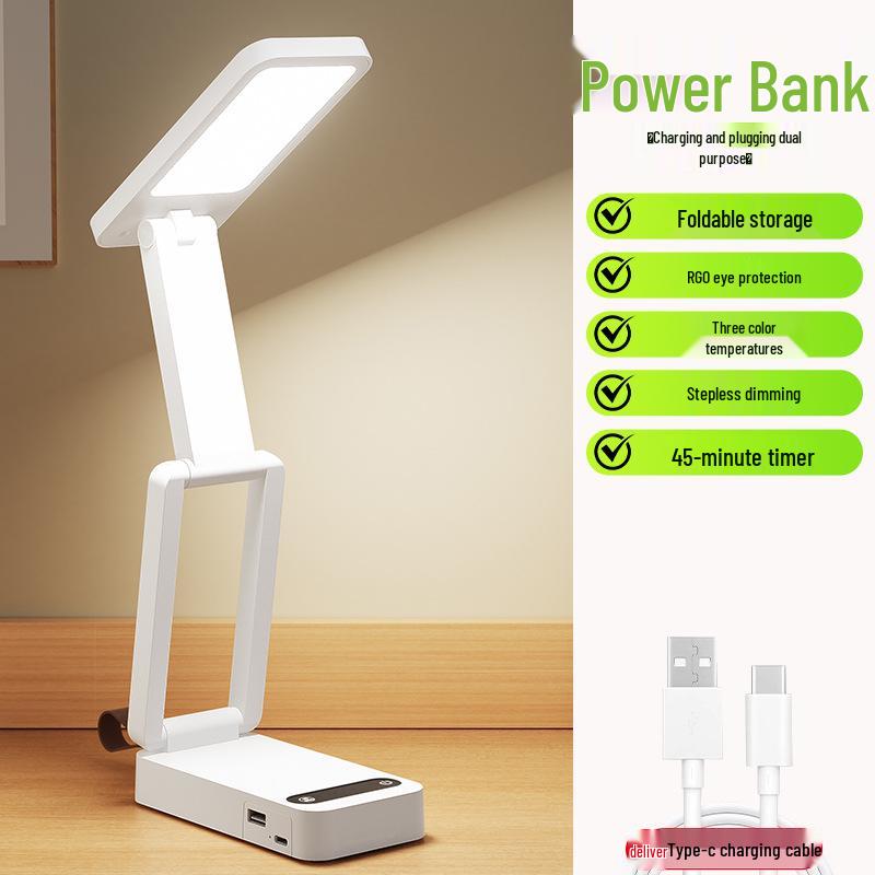 Smart Rechargeable Folding Table Lamp for Students with Eye Protection and Timer