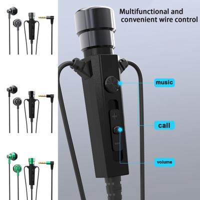 Μουσικό ακουστικό με μικρόφωνο Πολυλειτουργικό καλώδιο ελέγχου 3,5 mm Jack Stereo Surround HD Φορητό