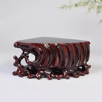 Fächerförmiger Steinsockel, Massivholz-Schnitzornamentsockel, Holzsockel zur Heimdekoration