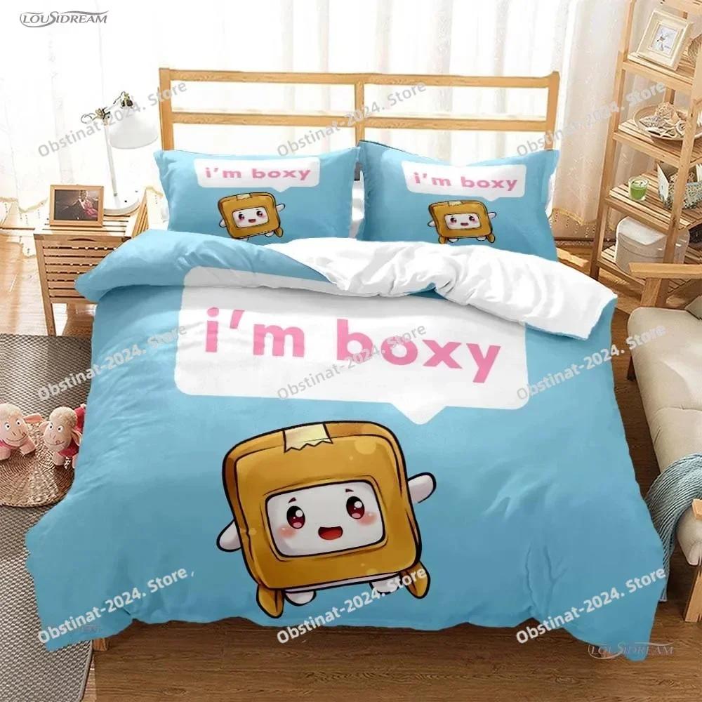L-Lankybox Animated Movie All Season Bedding Set Printed single Comforter Duvet Cover Pillow Case 3 Pieces Sets Kids Adult Size
