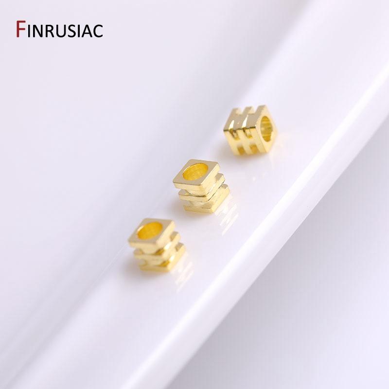 

Jewelry Making Supplies Gold Plated Square Beads Spacer Beads For DIY Handmade Bracelet Necklace Making Accessories Wholesale 10 pieces
