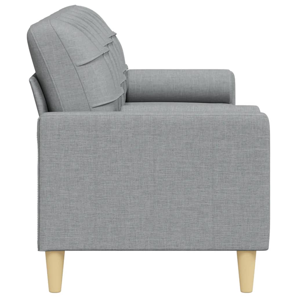 Vidaxl 3-Osobowa Sofa Z Poduszkami, Jasnoszara, 210 Cm, Obita Tkaniną