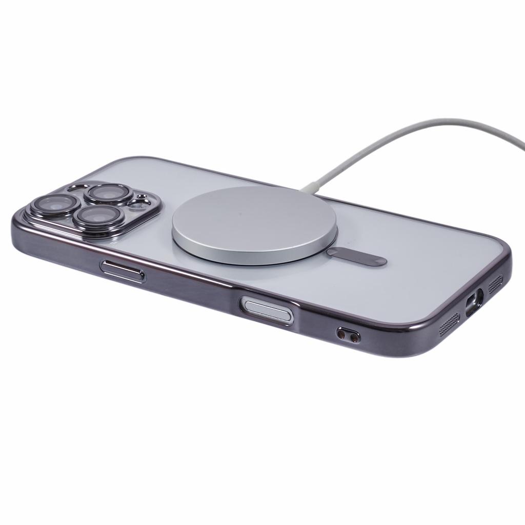 For iPhone 16 Pro Max Case Compatible with MagSafe Magnetic Clear TPU Phone Cover with Lens Film