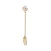 4Pcs Stainless Steel Dessert Spoon Fork Long Handle Coffee Stirring Spoons Cats Teaspoon for Dessert Milkshakes Salad