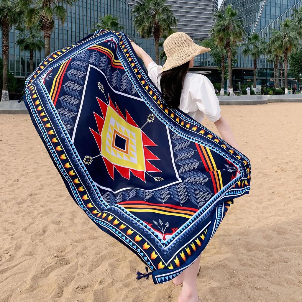 90x180cm Bikini Bathing Swimwear Cover Up Sarong Wrap Scarf Twill Cotton Pareo Beach Cover-Ups Women Large Beach Dress