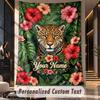 Lion Tiger Leopard (27) Theme Custom Tapestry Personalized Custom Name Text Wall Hanging Tapestry Home Decor Background Cloth