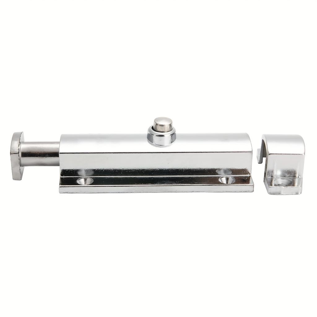 1/ 4 inch Aluminum Alloy Silver Window Panel Gate Security Pull Ring Spring Bounce Door Bolt Automatic Latch Lock Door Window Panel