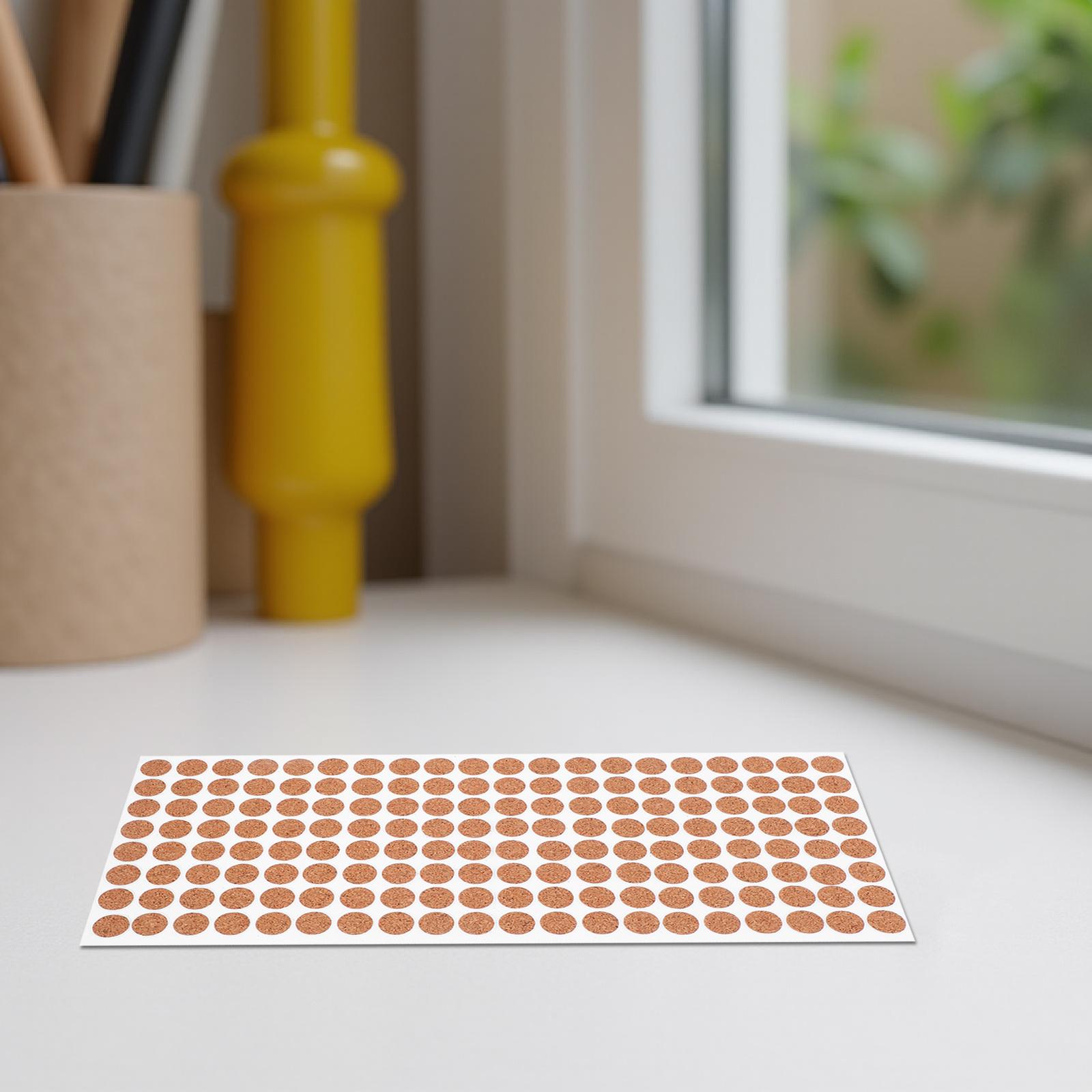 

500pcs Softwood Anti-Slip Pads 10Mm Round Self Adhesive Cork Dots For Furniture Cabinets Kitchen Noise Reduction Vibration 1X1X0.1CM