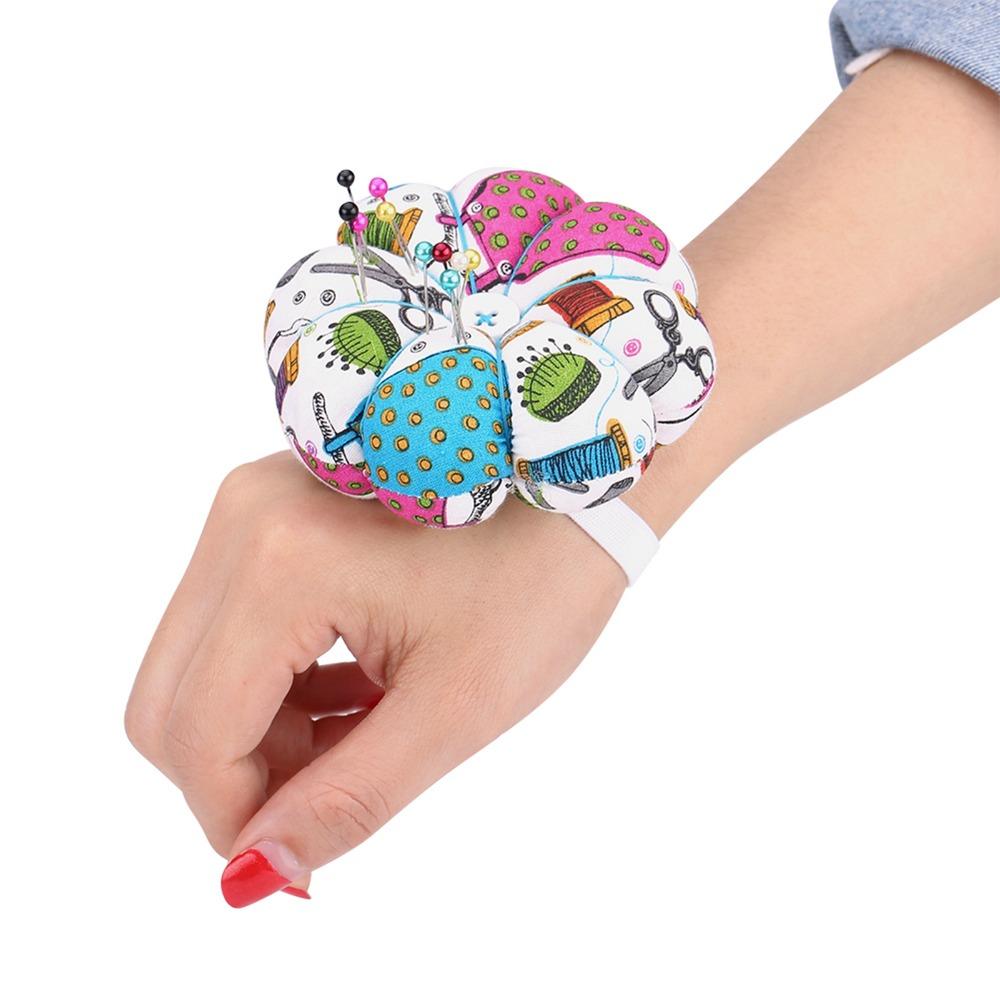 Wearable Pin Cushion Elastic Wrist Strap Sewing Needle Pad Needlework Needle Holder  DIY Crafts