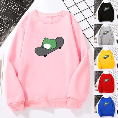 Ramidos Kadın Moda Uzun Kollu Sevimli Baskılı Sweatershirt Gevşek Bluz Üstler