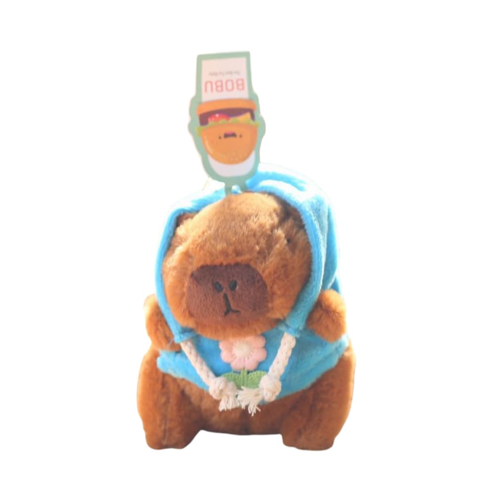 

Cute Capybara Plush Hoodie Simulation Doll Small Anime Birthday Party (Blue)