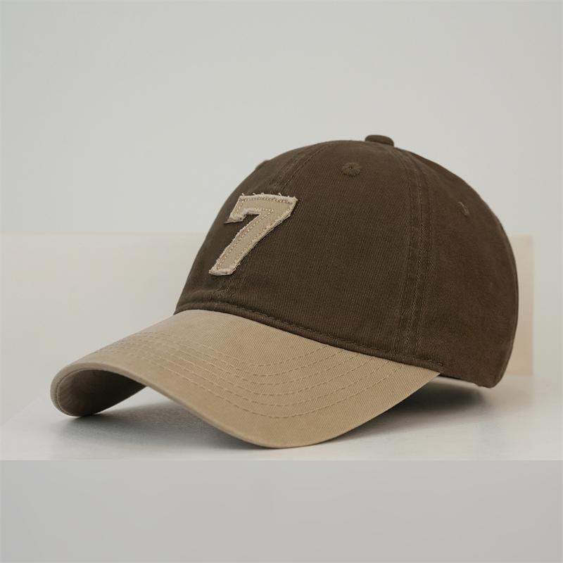 Color Block Sunshade Cap Couple Big Head Baseball Cap кофейный/хаки